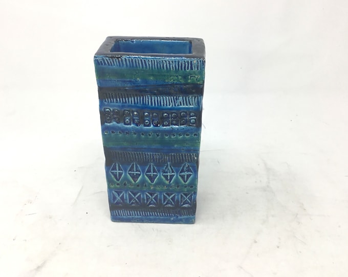 Vintage Aldo Londi for Bitossi Rimini Blue Vase | 1960s Italian Pottery | Mid-Century Modern