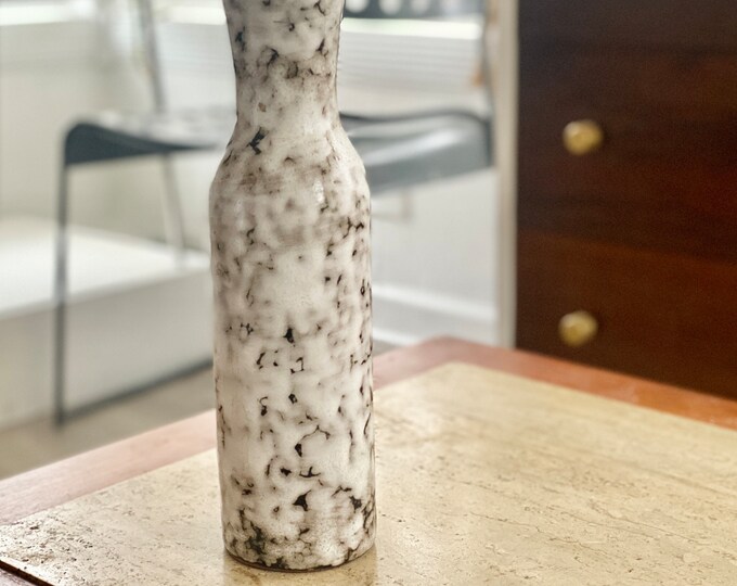 1960s Mid-Century Modern White, Blue and Earth Toned Vase