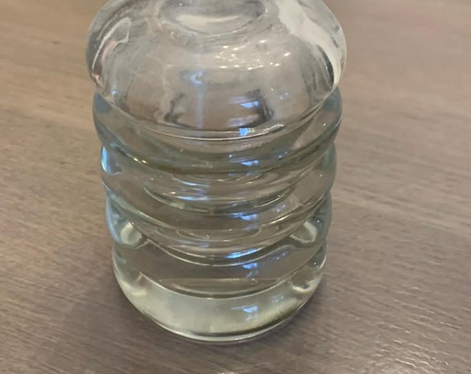 Vintage Elegant Glass Jar with Embossed Apple Lid | Bubble Cylinder Design