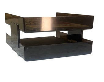 Retro Rubbermaid Desk Organizer | Mid-Century Modern Smoked Acrylic File Holder