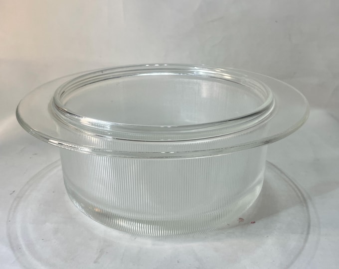 Vintage Heller Bakeware | Massimo & Lella Vignelli Design | 1970s Glass Bowl | Unique Ridged Base | Made in USA