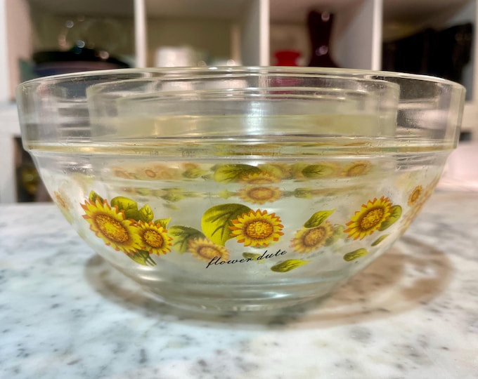 Vintage Imperial Glass "Flower Dute" Nesting Bowls, Set of 5