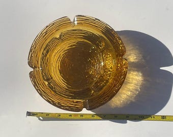 Set of 2 Vintage Anchor Hocking Lido Soreno Amber Ashtrays