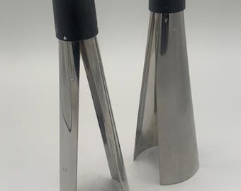Pair Vintage Bruno Ninaber Candlestick Holders, Delft - Dutch Design, circa 90s