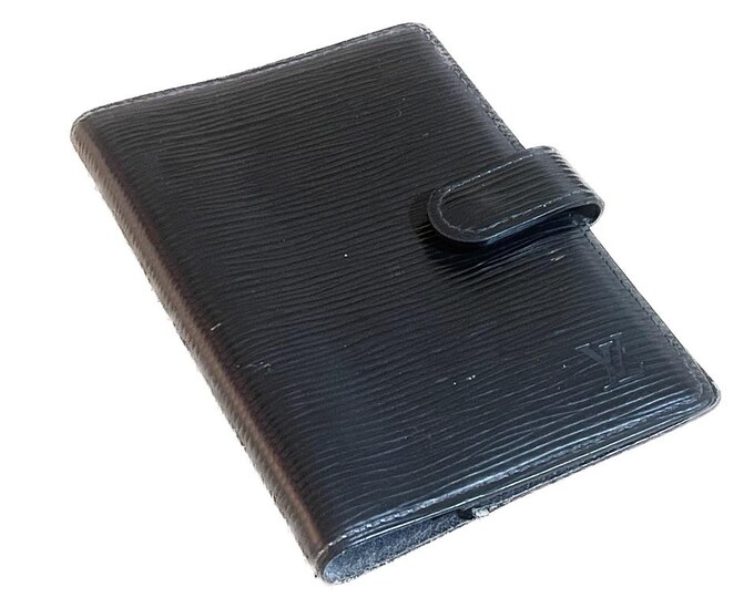 Authentic Louis Vuitton Black Epi Leather Pocket Agenda Cover (PM) – Passport & Card Holder