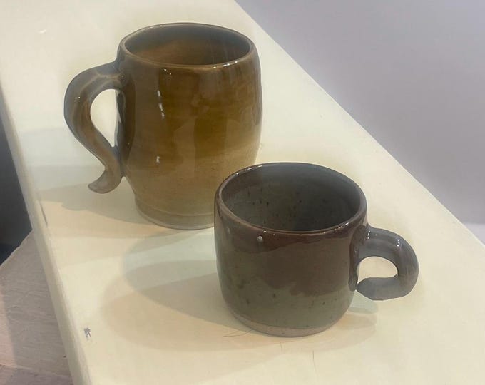 The Jack Sprat Set: Hand-Thrown Ceramic Mugs (Tall and Lean / Short and Squat)