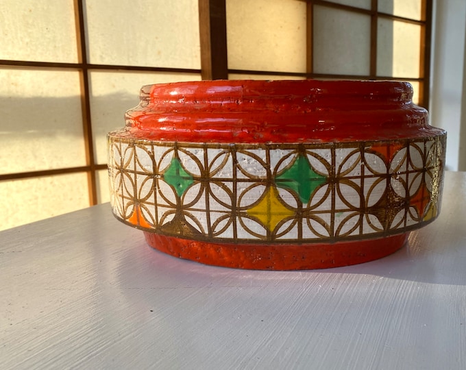 Vintage, Mid-century Modern,  Fruit bowl Centerpiece, in Orange, Bitossi, Italy circa 1960s