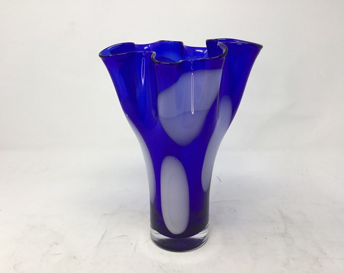 Cobalt Blue Handkerchief Vase