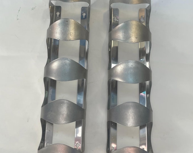 Pair of Vintage IKEA VURM Wine Racks | Discontinued Stainless Steel Wall Mount Wine Holders | Modern Scandinavian Design | Set of 2