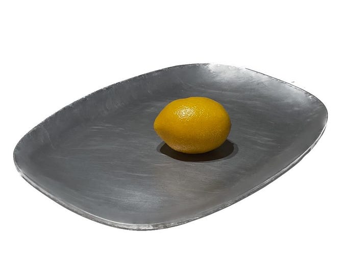 Vintage AC Fabricators Cast Aluminum Platter | Mid-Century Modern Serving Tray | Hawthorne California Foundry | Sizzler Style