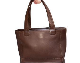 Vintage 90's Coach Dark Brown Leather Soho Zip Tote Shoulder