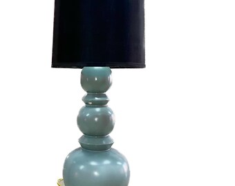 Vintage Postmodern Stacked Sphere Ceramic Table Lamp - Tiffany Blue - Kaiser Leuchten Influence