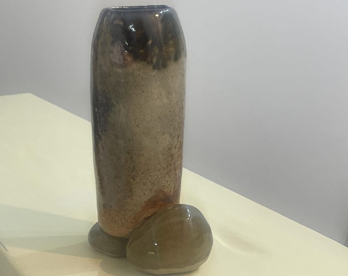 Stoneware Bud Vase with Rustic Glaze | Artisan Pottery
