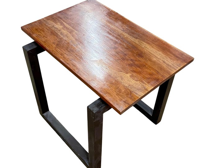 Handmade Occasional Table - Reclaimed Cherry & Ebonized Poplar - Floating Top - Minimalist