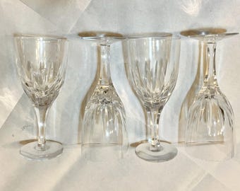 Set of 4 Atlantis Castelo Wine Glasses -  Cut & Blown Crystal -  Portugal -  Excellent Condition