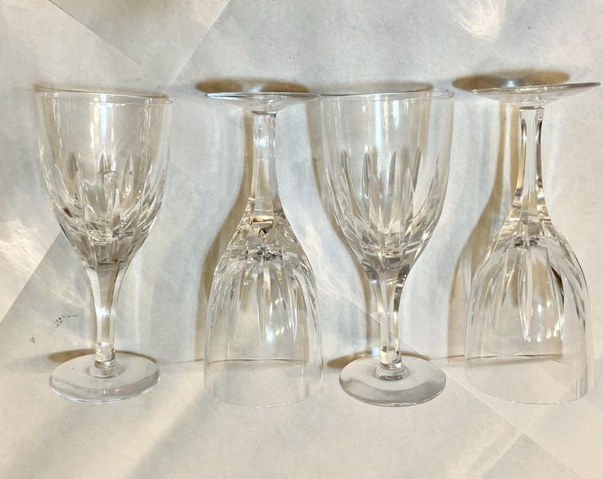 Set of 4 Atlantis Castelo Wine Glasses -  Cut & Blown Crystal -  Portugal -  Excellent Condition