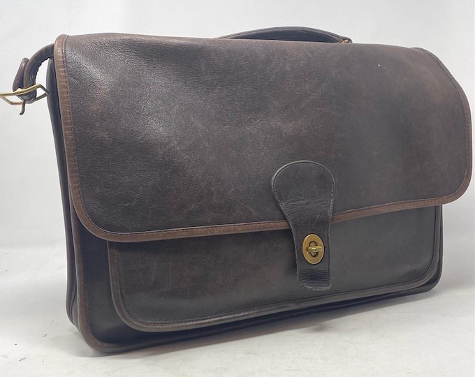 Vintage Coach Brown Metropolitan Messenger Briefcase Bag, circa 1980s, USA