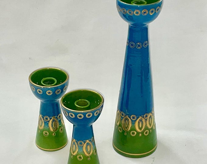 Vintage Bitossi Candleholders , Italy, circa 1960
