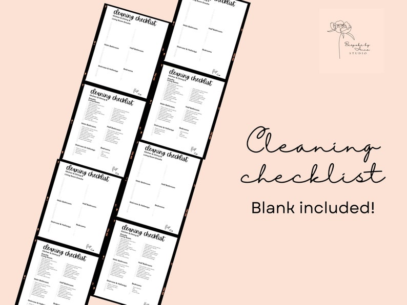 Digital Cleaning Checklist Printable, Digital, Editable Etsy