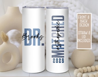 Residency Match Day Tumbler Gift 2026 | Personalized Medical Specialty Insulated Mug for Future Doctors & Medical Graduates