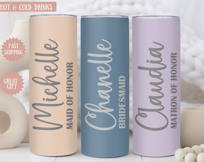 Bridesmaid Personalized Tumbler, Bridal Party Gift, Best Friend Custom Mug, Birthday Gift, Bridesmaid Proposal, Bachelorette Mug