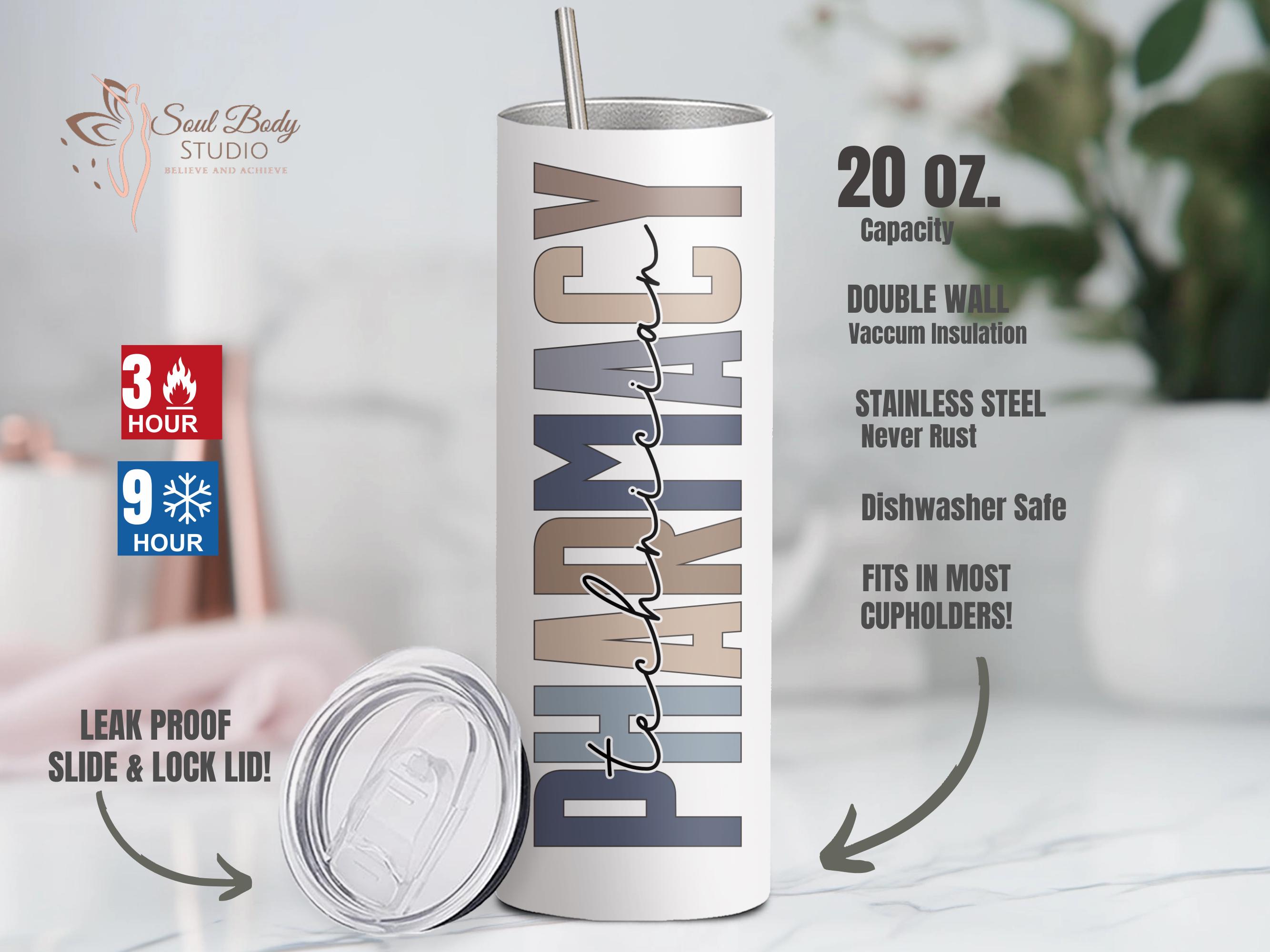 Pharmacist Personalized Tumbler | Doctor of Pharmacy Gift | Tumbler for RPh Graduate | Pharmacy School Student Gift | 20oz Pharmacy Cup|