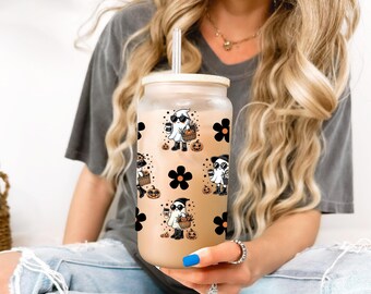Personalized Ghost Glass Tumbler: Halloween Iced Coffee Cup