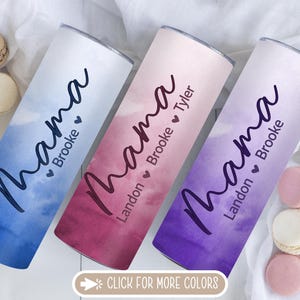 Personalized Mothers Day Tumbler with Kids Names, Custom Tumbler Gift for Mom, Tumbler for Mama, Mother&#39;s Birthday Day Gift From Family