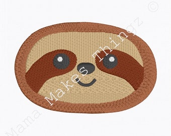 Sloth Face Machine Embroidery Design