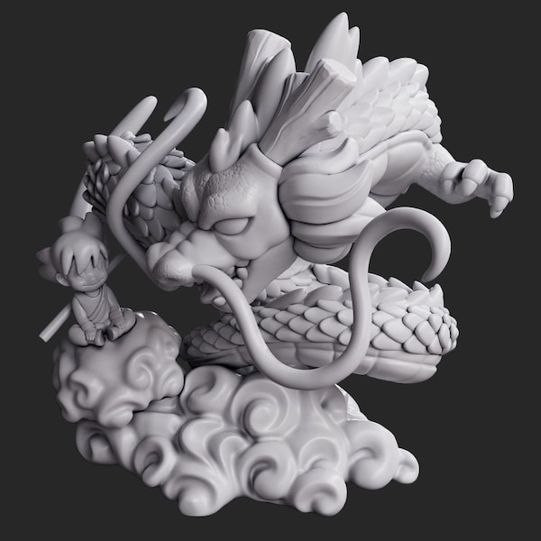 Figurine à Peindre Sangoku Et Shenron Dragon Ball