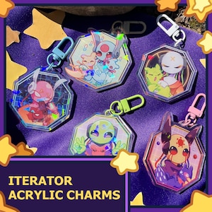 READ LAST IMAGE Rain World Iterator Holographic Acrylic Charms