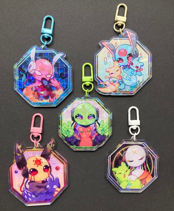 Holographic acrylic charms best sale