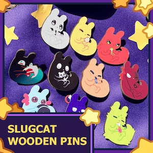 READ LAST IMAGE Rain World Slugcat 2 in Wooden pins