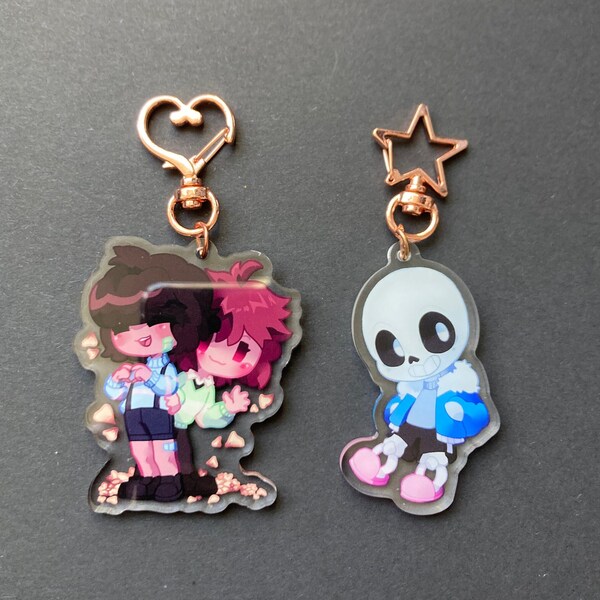 READ LAST IMAGE Undertale 2.5 inch Acrylic Charms Sans Frisk Chara