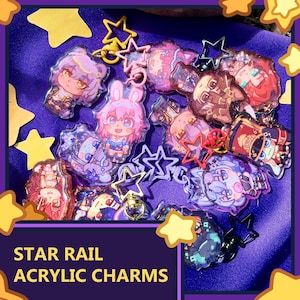 READ LAST IMAGE Honkai Star Rail 2inch Glitter Acrylic Keychains