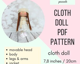 Doll PDF pattern textile doll Tilda rag doll sewing pattern soft toy DIY decor self gifting birthday gift bridal shower decor