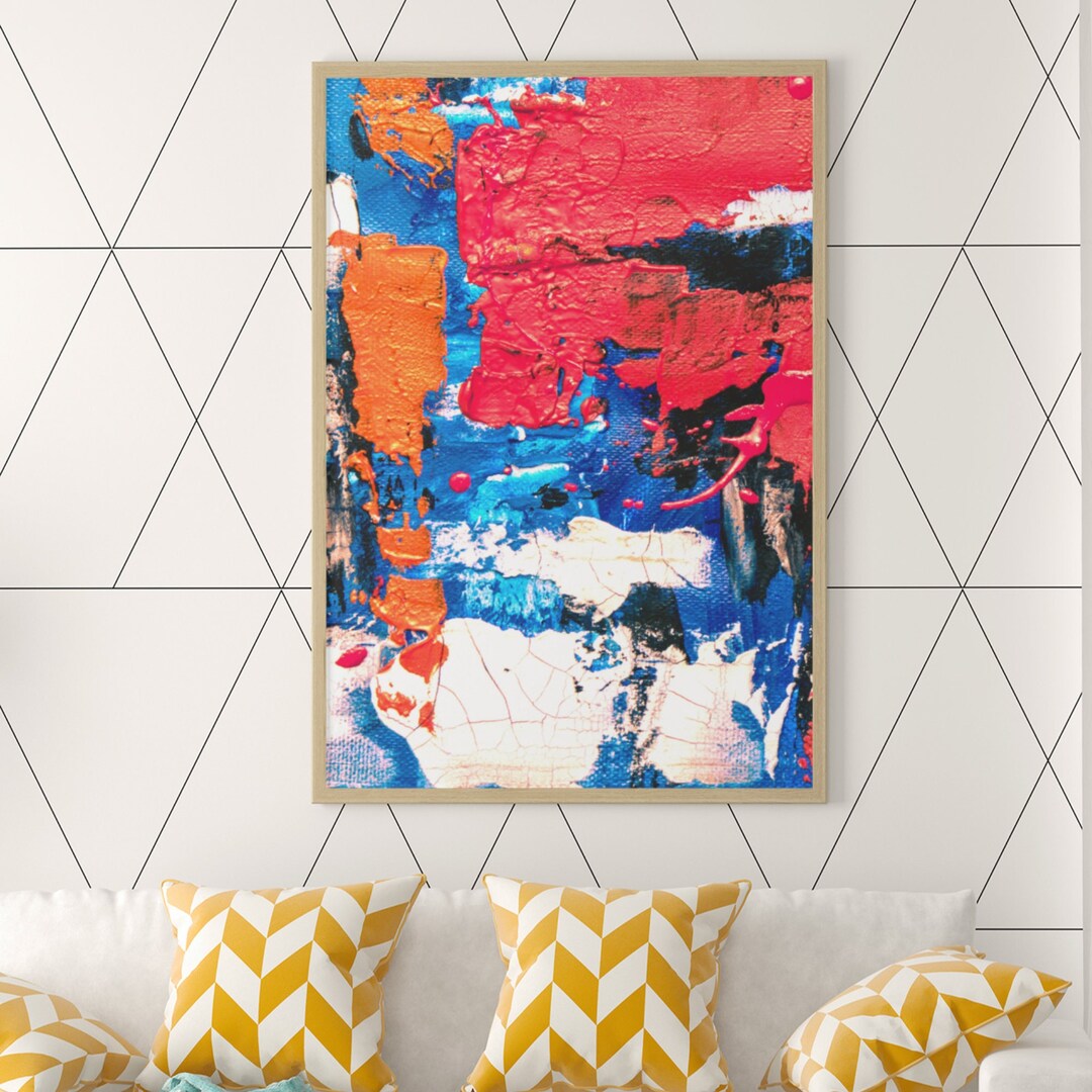 Abstract Multicolored Digital Printable Wall Art, Digital Print Wall