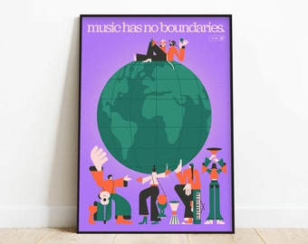 Music Has No Boundaries Poster, Signed Art Print