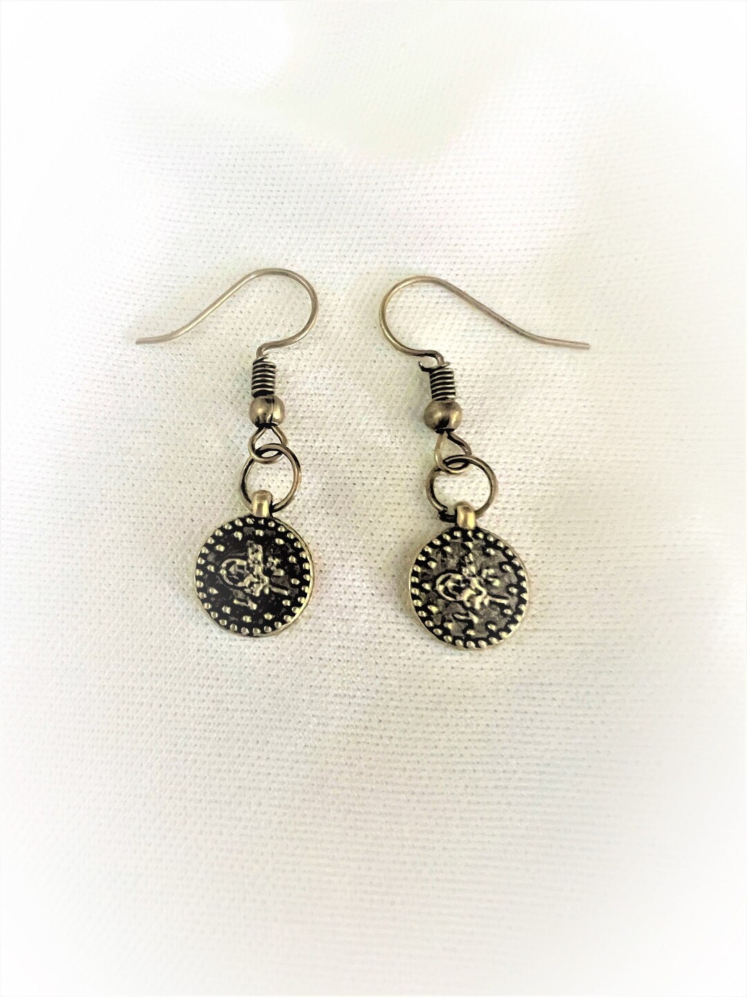 Bronze Coin Earrings Coin Dangle Earrings earring Gift Etsy