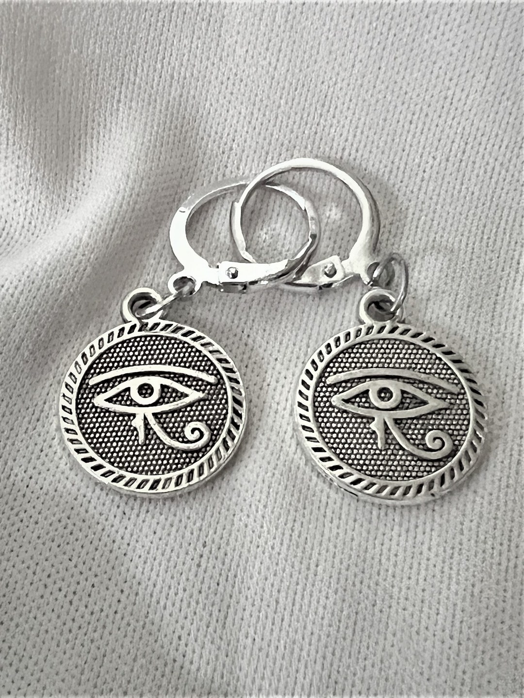 Silver Brass Eye of Horus Ra Necklace Ra Earring and Necklace Etsy