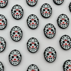 Hockey Mask Beads | Halloween Focal Beads / Charms for Raves, Friendship Bracelets, EDM Festivals. Packs of 3, 5, 10, 20 & 35  Beads