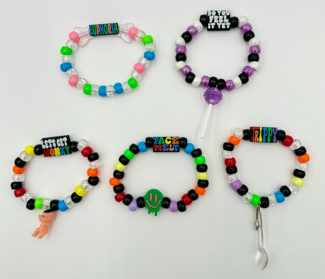 Trippy Kandi Bracelet Set Fun and Unqiue Kandi Bracelets Etsy