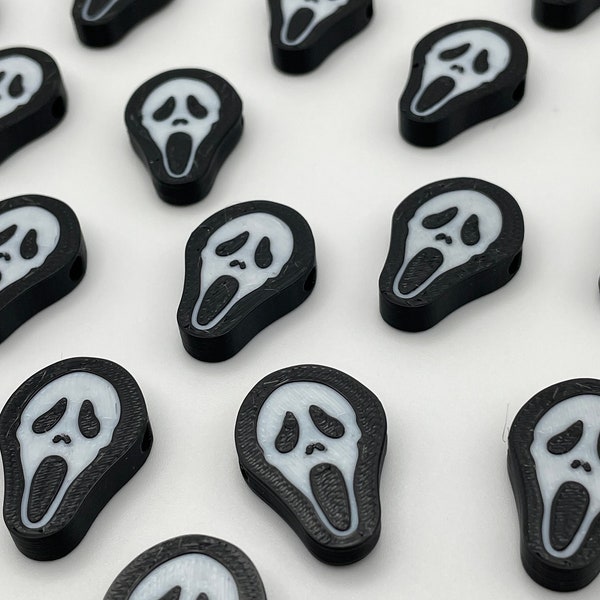 Ghost Face Kandi Halloween Beads | Halloween Beads | Scream Beads