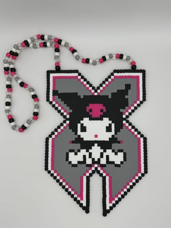 X and Kuromi Perler Necklace | Rave Perlers - Etsy