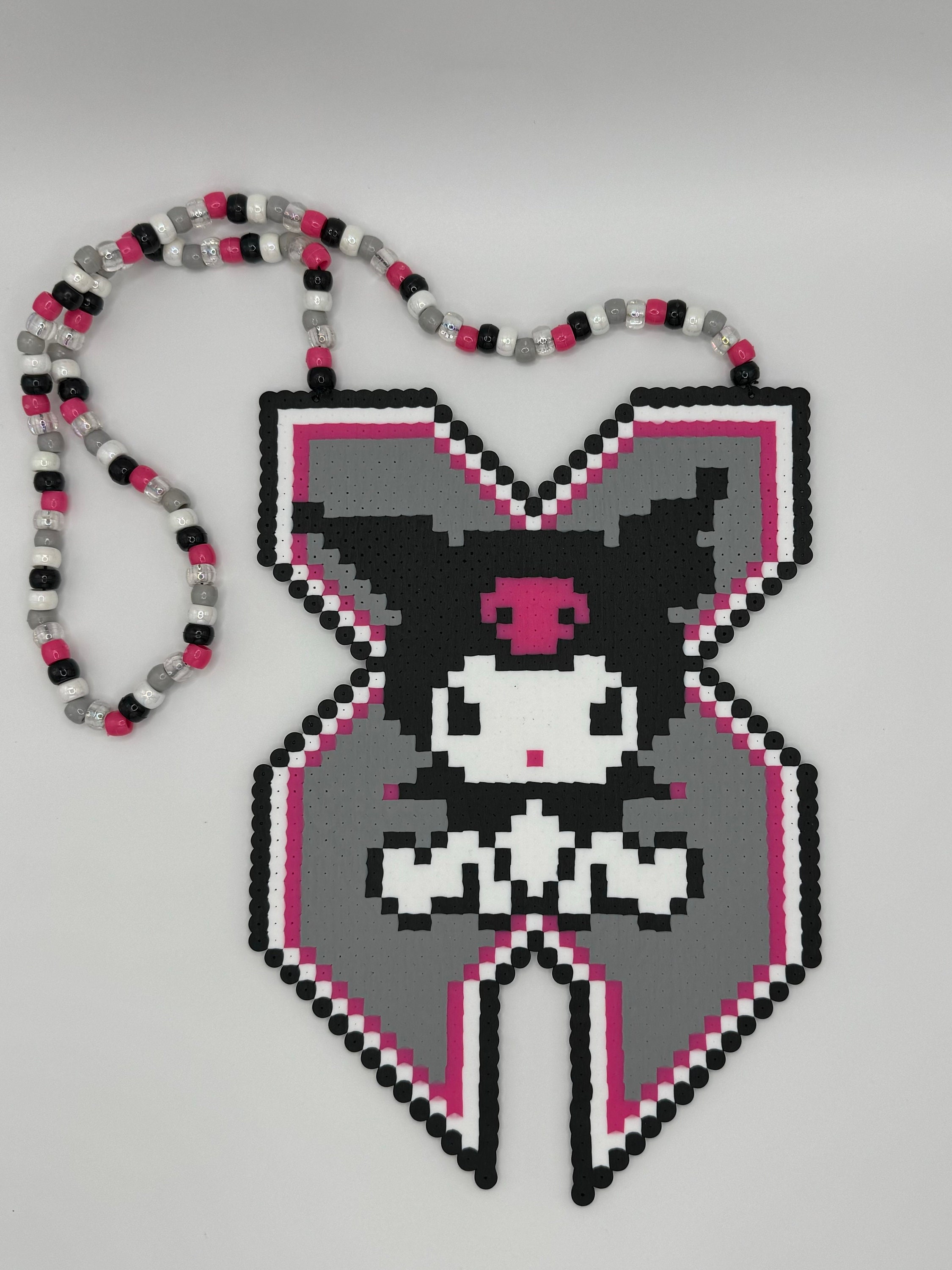 X and Kuromi Perler Necklace | Rave Perlers - Etsy X and Kuromi Perler Necklace | Rave Perlers - Etsy