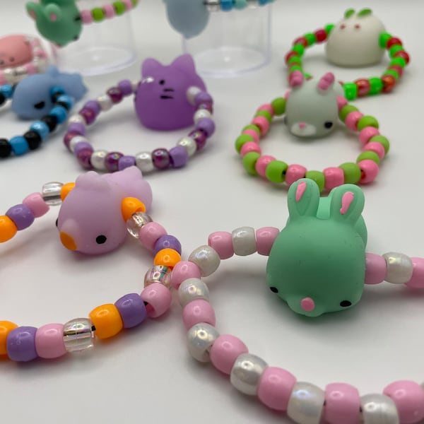 Rave Kandi Bracelets with Squishy Toys Attached | Rave Accessories to Trade at your Next Festival | Unique and Cute