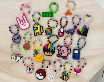 Handmade Kandi Perler Bead Bracelets: Rave Accessories