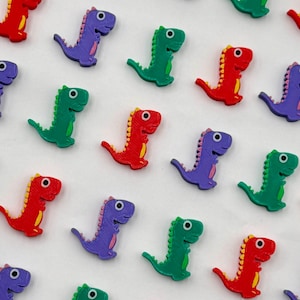 T-Rex Dinosaur Beads | Focal Beads / Charms for Raves, Friendship Bracelets, EDM Festivals. Packs of 3, 6, 12, 24 & 36 Beads
