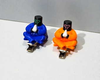 Orange & Blue Guys Festival Clips/Sprouts | Trinkets for Music Festivals | Rave Accessories | EDM Fashion