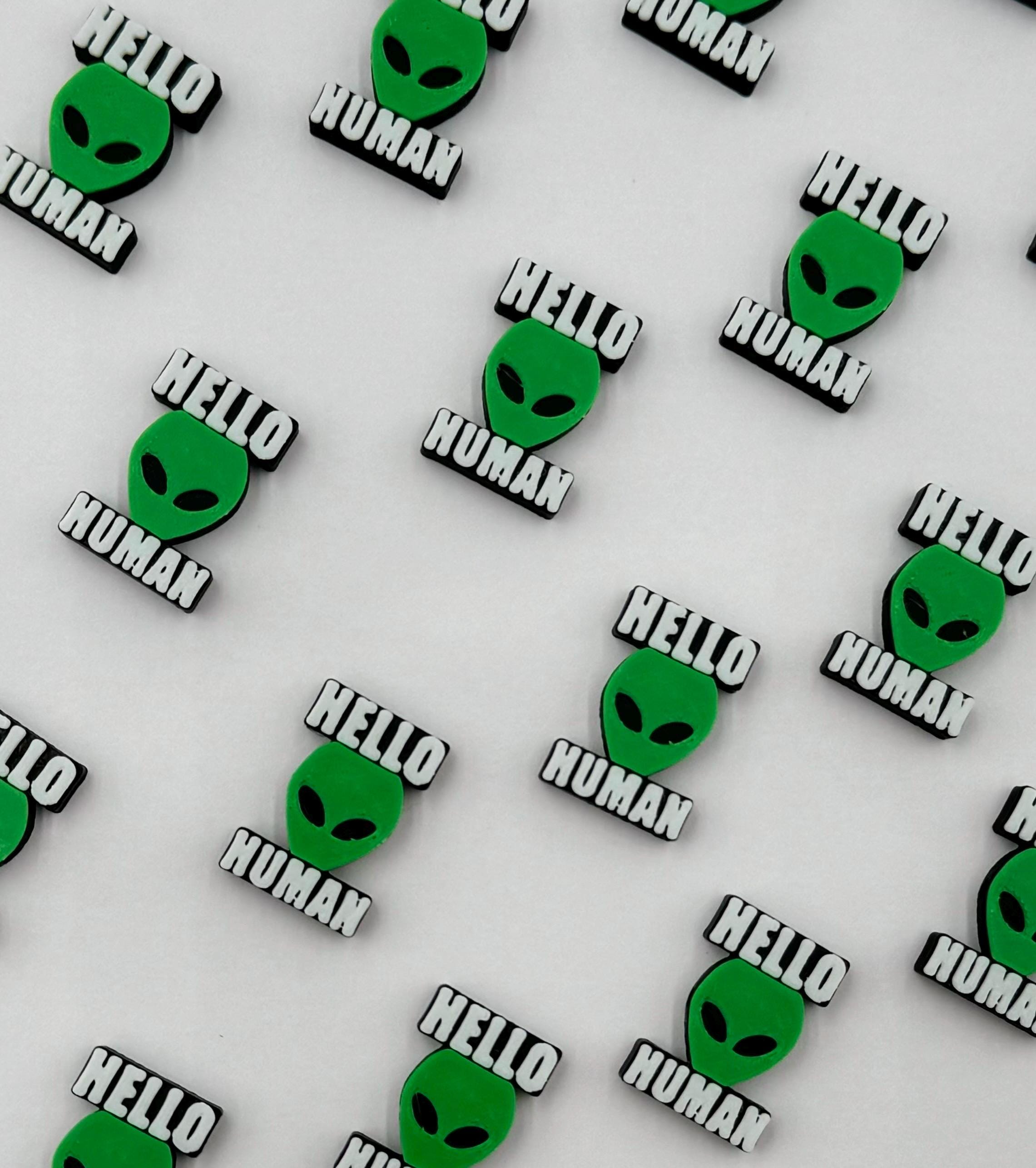Hello Human Kandi Beads | Focal Beads / Charms for Raves, Friendship Bracelets, EDM Festivals. Packs of 3, 5, 10, 20 & 35  Beads